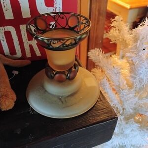 PartyLite Warm Amber and Bronze Candle Holder